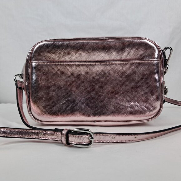 Victoria's Secret Metallic Rose Pink Small Crossbody Tassel Purse Clutch - Picture 4 of 15